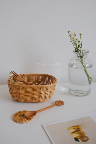 Khay mây bánh mì 02 - lớn 20x30x9cm