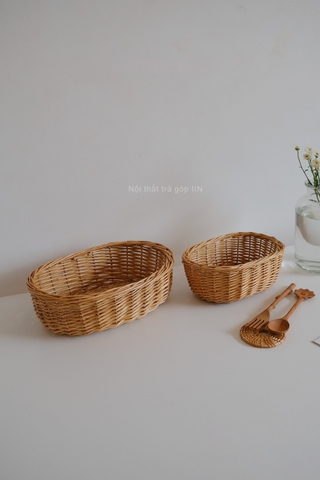 Khay mây bánh mì 02 - lớn 20x30x9cm