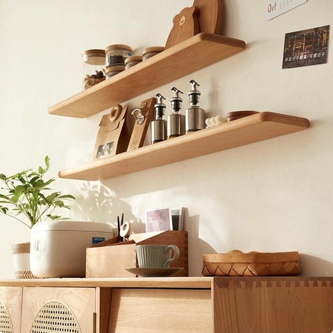 kệ gỗ treo tường gỗ nguyên khối anh đào