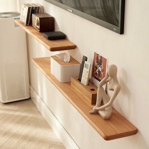 kệ gỗ treo tường gỗ nguyên khối anh đào