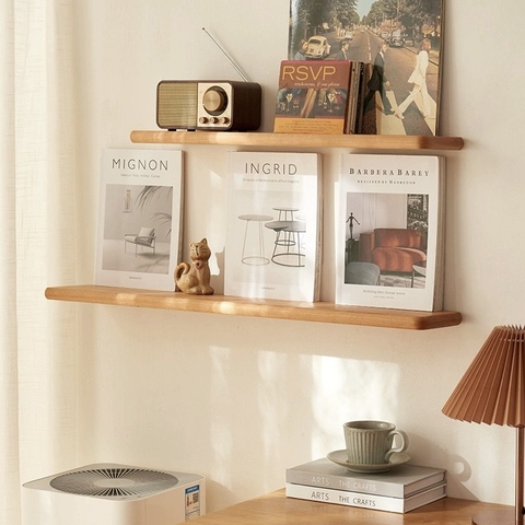 kệ gỗ treo tường gỗ nguyên khối anh đào