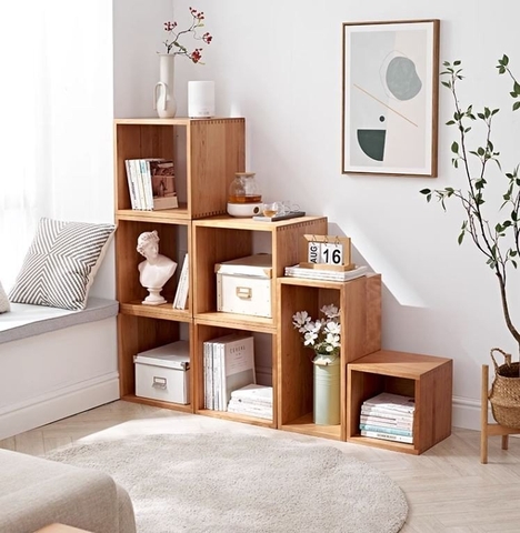kệ gỗ tối giản có thể xếp chồng