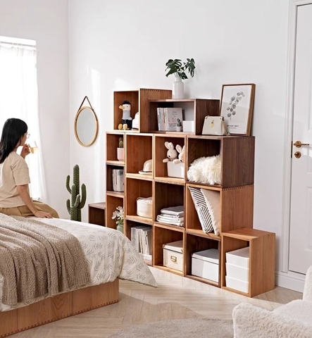 kệ gỗ tối giản có thể xếp chồng