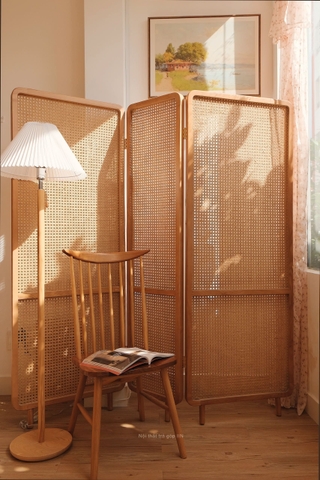 Mành 03 khung gỗ tần bì - mây tự nhiên