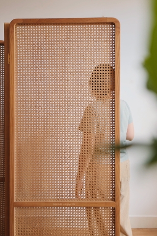 Mành 03 khung gỗ tần bì - mây tự nhiên