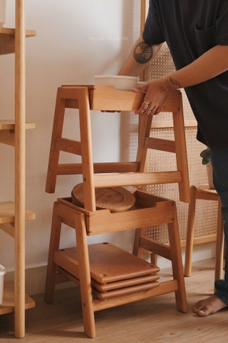 Ghế đẩu gỗ có thể chồng lên nhau