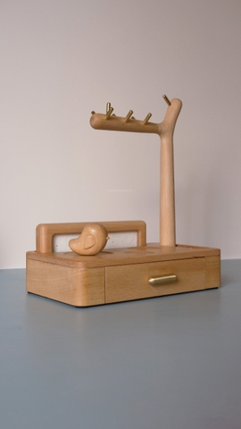 Hộp trang sức 09 gỗ sồi có thanh treo