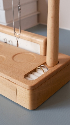 Hộp trang sức 09 gỗ sồi có thanh treo