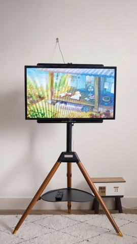 Kệ TV - 3 chân gỗ có khay 43-65 inch