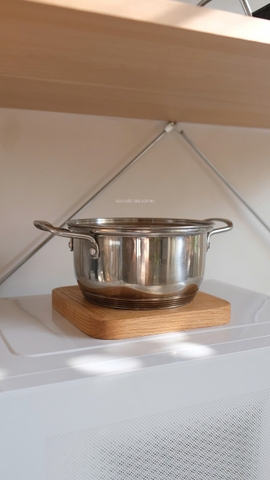 Lót ly/ nồi gạch viền gỗ sáng 02