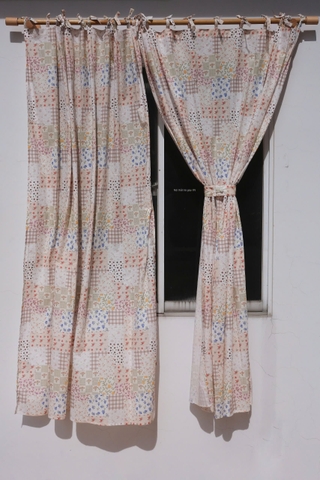 Rèm 14 họa tiết vải ghép