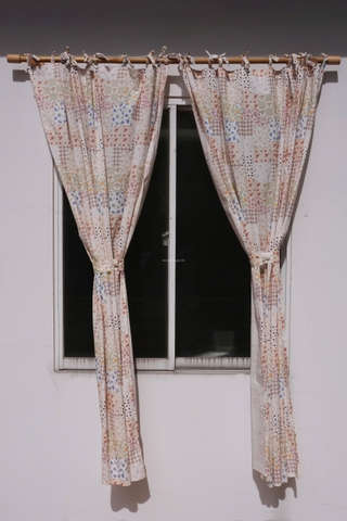 Rèm 14 họa tiết vải ghép