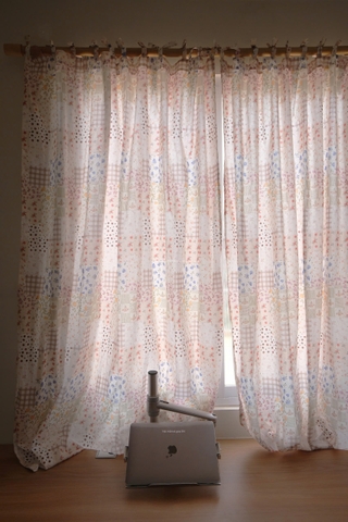 Rèm 14 họa tiết vải ghép