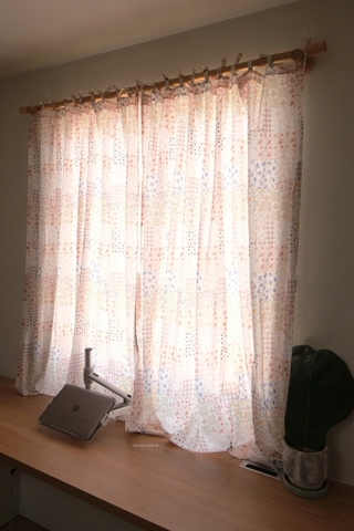 Rèm 14 họa tiết vải ghép