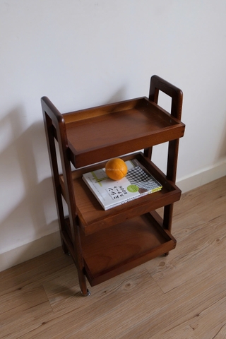 Kệ gỗ 3 tầng có bánh xe