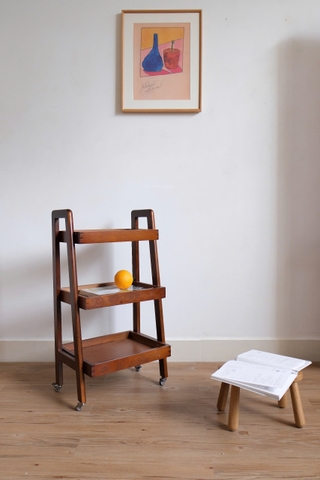 Kệ gỗ 3 tầng có bánh xe