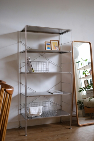 Kệ đứng khung inox- full inox