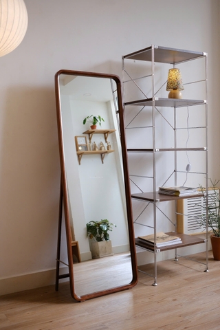 Gương toàn thân 01 gỗ sồi màu walnut (nâu đậm)