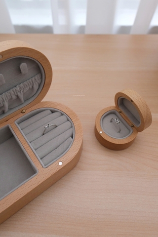 Hộp trang sức 10 mèo gỗ kèm hộp nhẫn