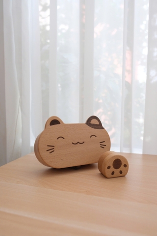 Hộp trang sức 10 mèo gỗ kèm hộp nhẫn