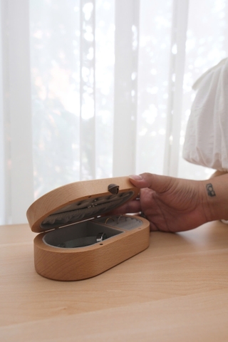 Hộp trang sức 10 mèo gỗ kèm hộp nhẫn