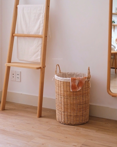 Giỏ mây trụ 19 có quai D35cmxH53cm