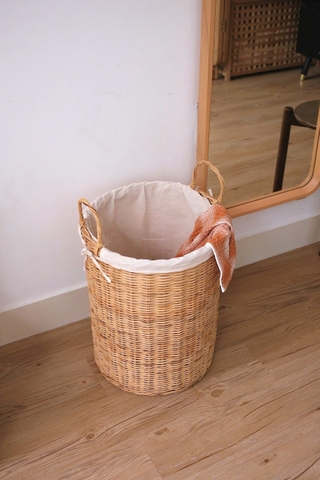 Giỏ mây trụ 19 có quai D35cmxH53cm