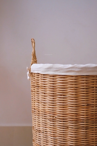 Giỏ mây trụ 19 có quai D35cmxH53cm