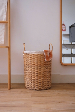 Giỏ mây trụ 19 có quai D35cmxH53cm