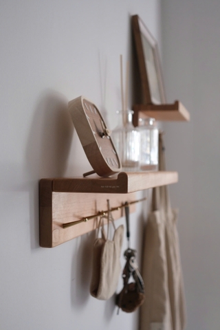 Móc treo gỗ - nút đồng 03