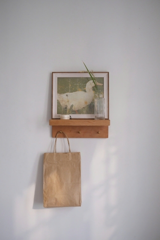 Móc treo gỗ - nút đồng 03