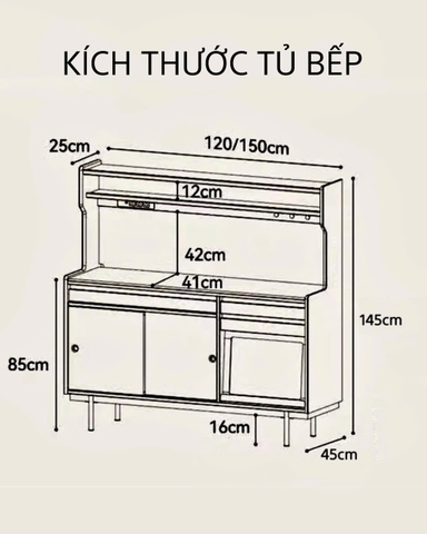 Tủ ăn xanh phối trắng