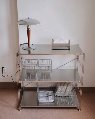 Hộp khăn giấy kim loại + gỗ