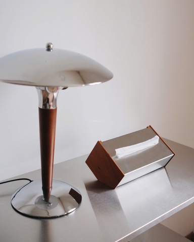 Hộp khăn giấy kim loại + gỗ