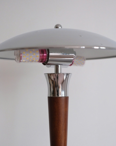 Đèn tán kim loại thân gỗ