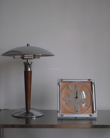 Đồng hồ khung kim loại+ mặt gỗ