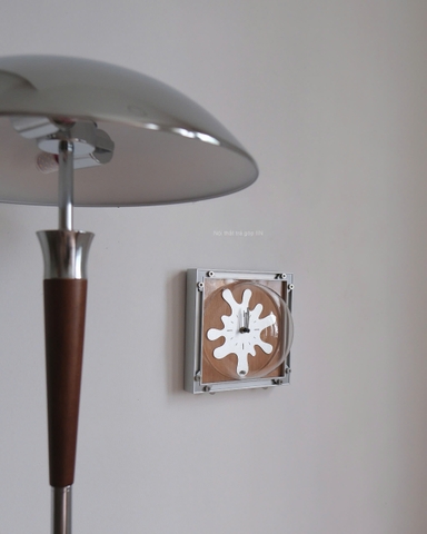 Đồng hồ khung kim loại+ mặt gỗ