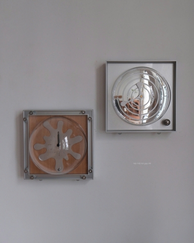 Đồng hồ khung kim loại+ mặt gỗ