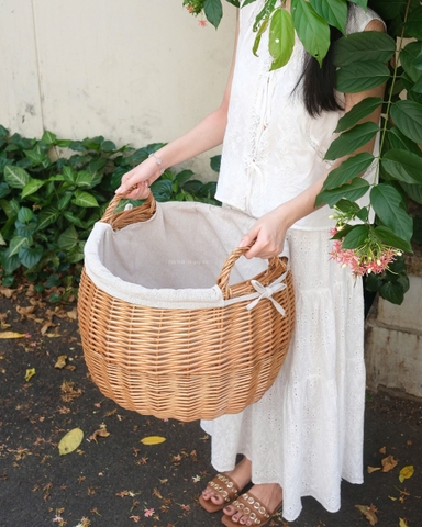 Giỏ mây 20 tròn không nắp D42xH43cm