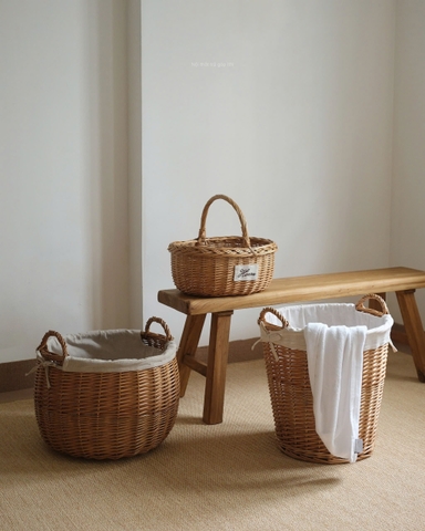 Giỏ mây 20 tròn không nắp D42xH43cm