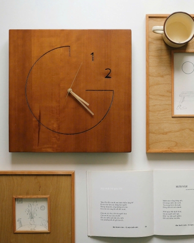 Đồng hồ 21 vuông full gỗ