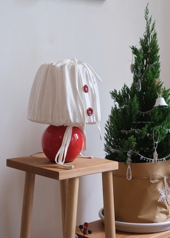 Đèn nấm bọc vải 02 - đế đỏ