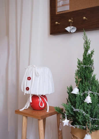 Đèn nấm bọc vải 02 - đế đỏ