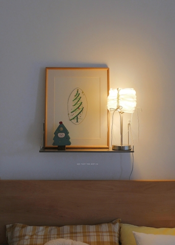 Đèn bàn bọc vải 04 - đèn inox