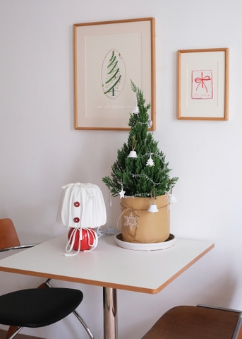 Đèn nấm bọc vải 02 - đế đỏ