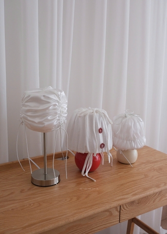 Đèn nấm bọc vải 03 - đế kem