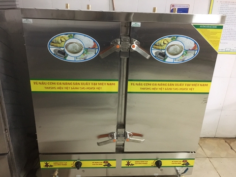 Tủ hấp cơm công nghiệp 24 khay dùng gas
