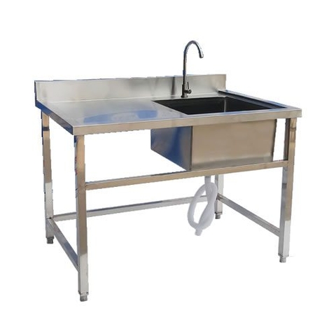 Chậu Rửa Công Nghiệp 1 Hố Bàn lệch Trái