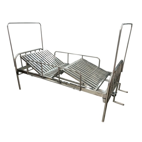Giường inox bệnh nhân 2 tay quay