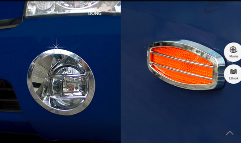 Ốp mạ đèn gầm  và xi nhan xe Porter 2 đời thấp